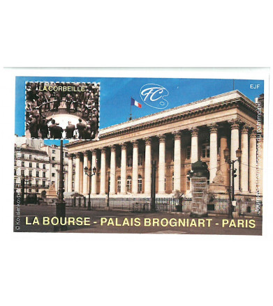 FEUILLET COMMEMORATIF PALAIS BROGNIART - LA BOURSE