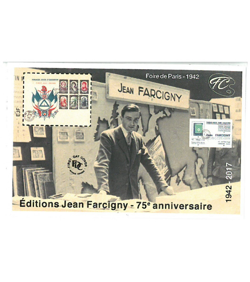 FEUILLET COMMEMORATIF 75 ANS EDITIONS JEAN FARCIGNY