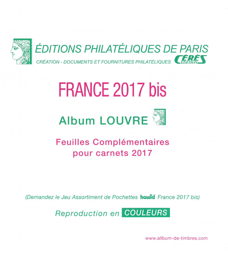 Feuilles France Louvre 2017 pour carnets autocollants