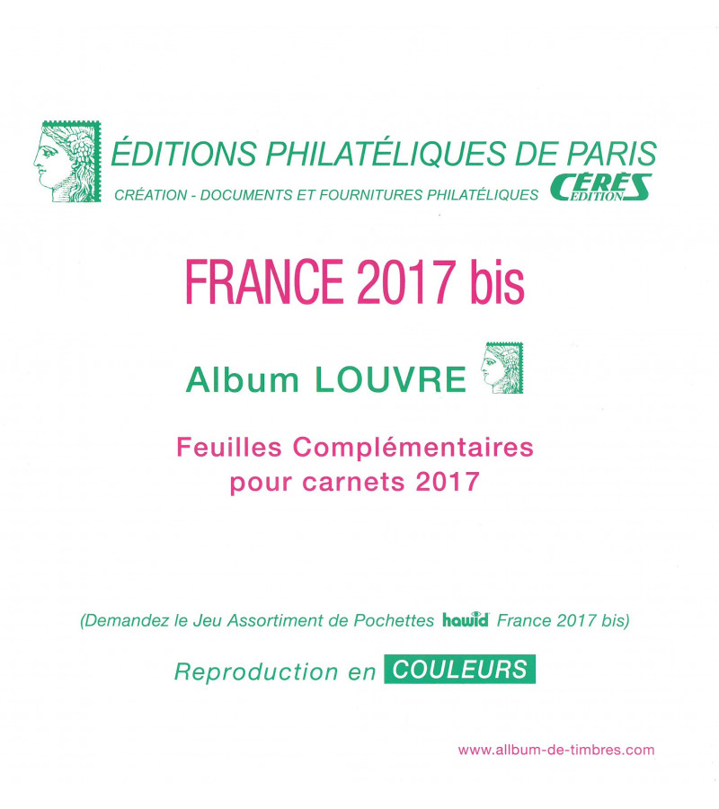 Feuilles France Louvre 2017 pour carnets autocollants Feuilles France Louvre 2017 pour carnets autocollants