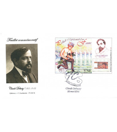 FEUILLET COMMEMORATIF CLAUDE DEBUSSY 2018