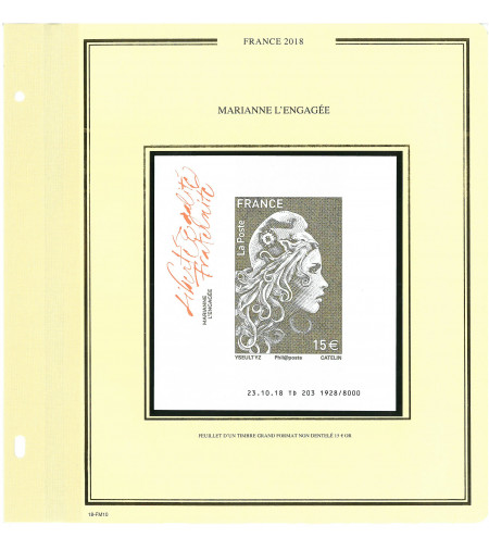 10 Feuilles  Présidence pour feuillets Marianne 2018 non dentelés