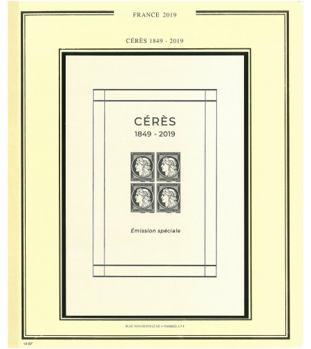 2 Feuilles  Présidence 2019 pour blocs Cérès-Boursier et 10 ans du Carré d'Encre