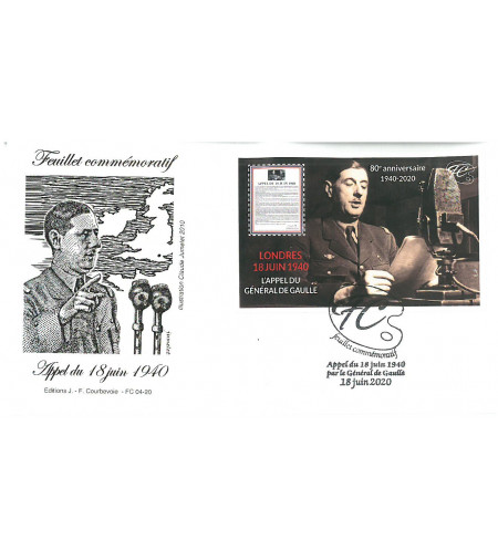 FEUILLET COMMEMORATIF APPEL 18 JUIN 1940