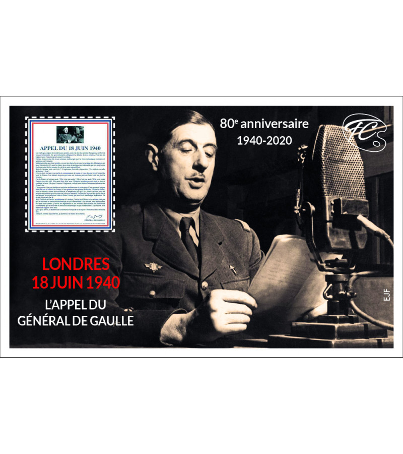 FEUILLET COMMEMORATIF APPEL 18 JUIN 1940