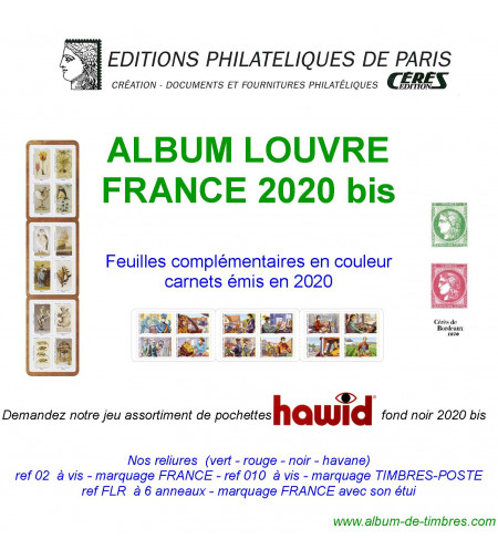 Feuilles France Louvre 2020 pour carnets autocollants