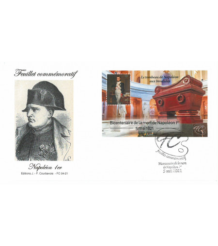 FEUILLET COMMEMORATIF 200 ANS MORT NAPOLEON 1ER