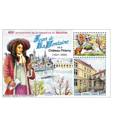FEUILLET COMMEMORATIF JEAN DE LA FONTAINE