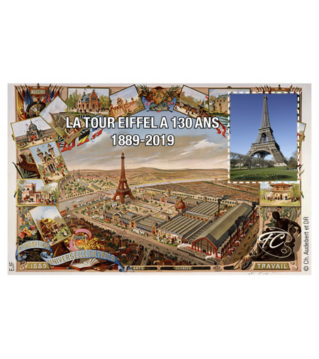FEUILLET COMMEMORATIF 130 ANS TOUR EIFFEL