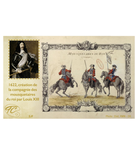 FEUILLET COMMEMORATIF LES MOUSQUETAIRES DU ROI