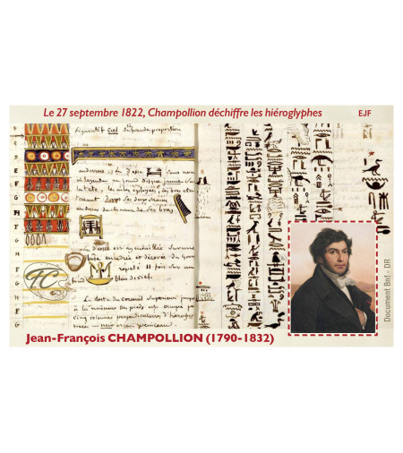 FEUILLET COMMEMORATIF CHAMPOLLION
