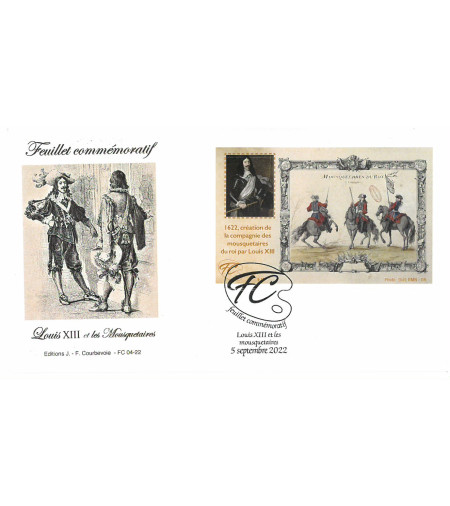 FEUILLET COMMEMORATIF LES MOUSQUETAIRES