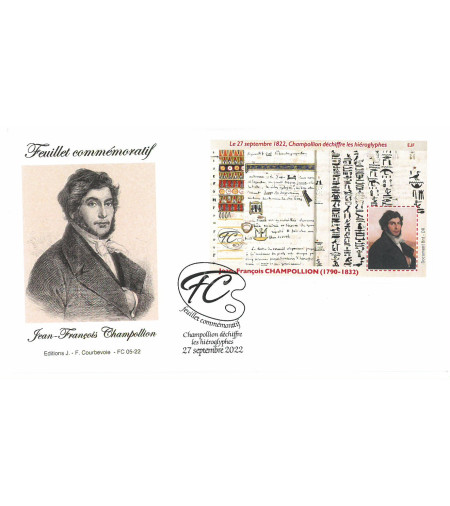 FEUILLET COMMEMORATIF CHAMPOLLION