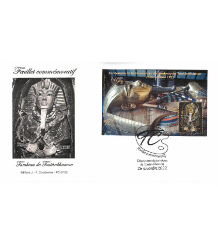 FEUILLET COMMEMORATIF TOUTANKHAMON