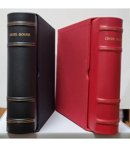 Reliure marquage CROIX ROUGE + étui 045 Pleine peau