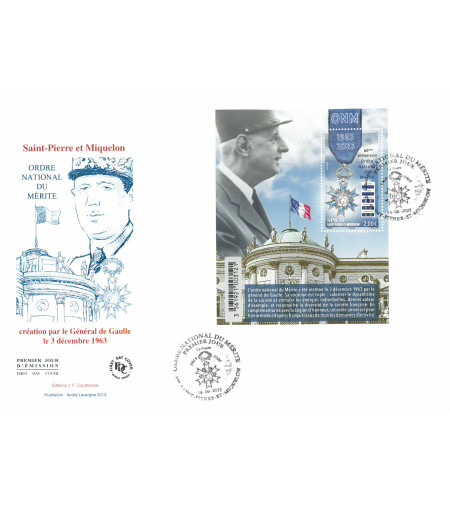 BLOC DE GAULLE ORDRE DU MERITE SPM