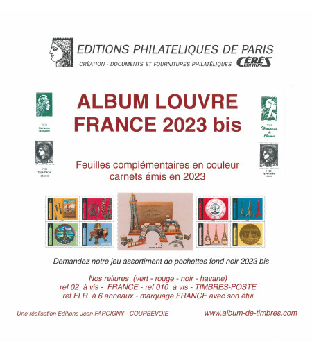 Feuilles France Louvre 2023 pour carnets autocollants