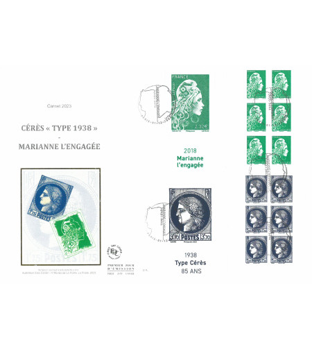 CARNET MIXTE MARIANNE L ENGAGEE / CERES 1938