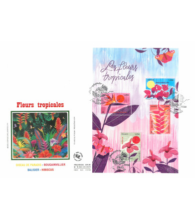 BLOC FLEURS TROPICALES