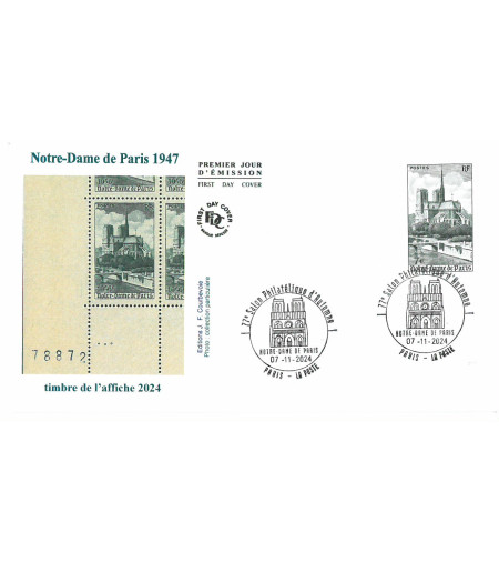 NOTRE-DAME DE PARIS 1947 - TIMBRE DE L AFFICHE