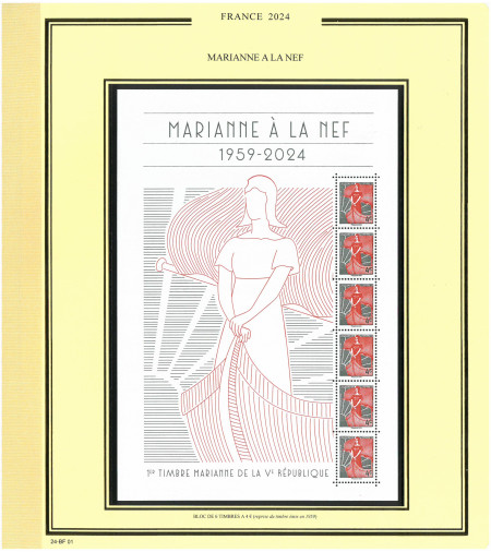 Feuilles Présidence 2024 BF spéciaux Marianne à la Nef et Portraits de Philatélistes