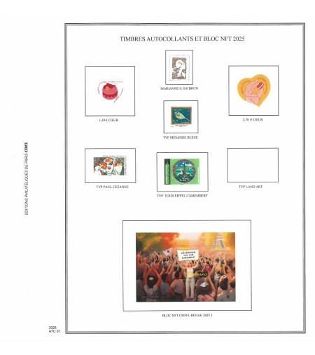 Feuilles France Louvre 2025 pour TP autocol. + blocs NFT