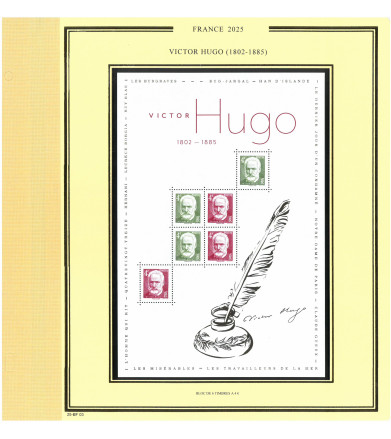 Feuilles Présidence 2025 BF spéciaux V. Hugo-100 ans Expo Paris 1925-55 ans imprimerie