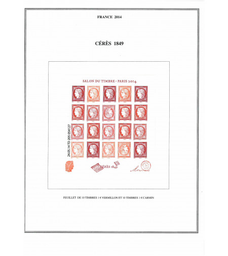 Feuilles Blocs Cérès 1849 et Baccarat rouge