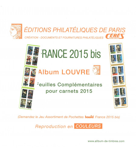 Feuilles France Louvre 2015  pour carnets autocollants